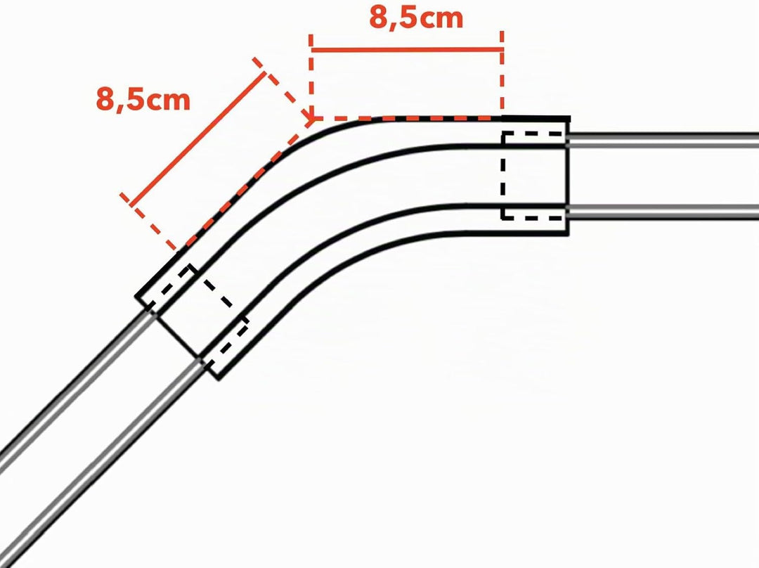 ABALON Angle, 90º oder 135º, Weiss, mit artikuliertem Master Carrier, elektrische vorhänge, elektris