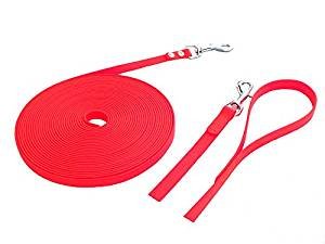 MJH® abwischbare Schleppleine mit Handschlaufe 5m lang & 13mm breit (orange), orange