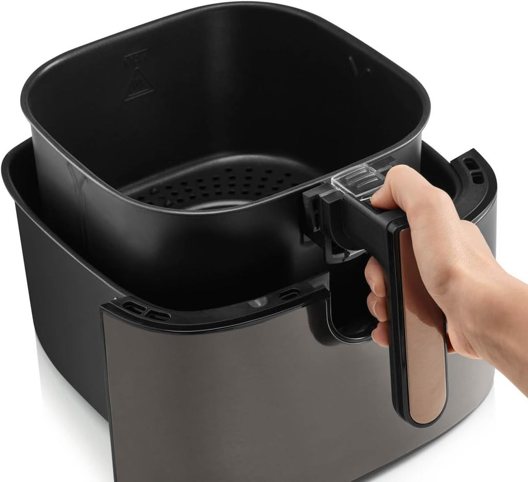 Arzum 6L Heissluftfritteuse Schwarz, 8 voreingestellte Kochprogramme Airfryer ölfreies, gesundes Fri