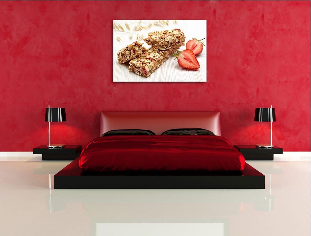 Gesunde Müsliriegel Format: 60x40 auf Leinwand, XXL riesige Bilder fertig gerahmt mit Keilrahmen, Ku