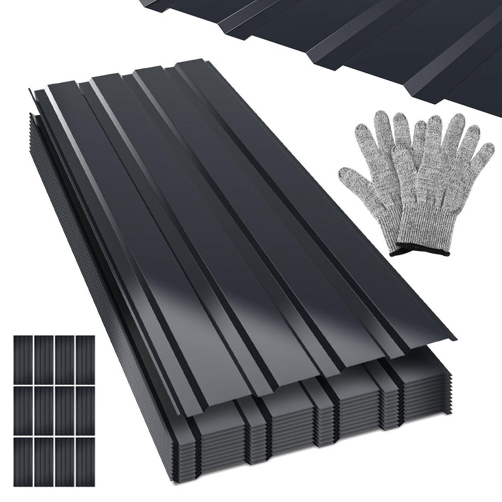12x Dachbleche aus verzinktem Stahl - Trapezblech, Profilblech (115x45cm / 6 m²), 0,25mm Stärke - fü