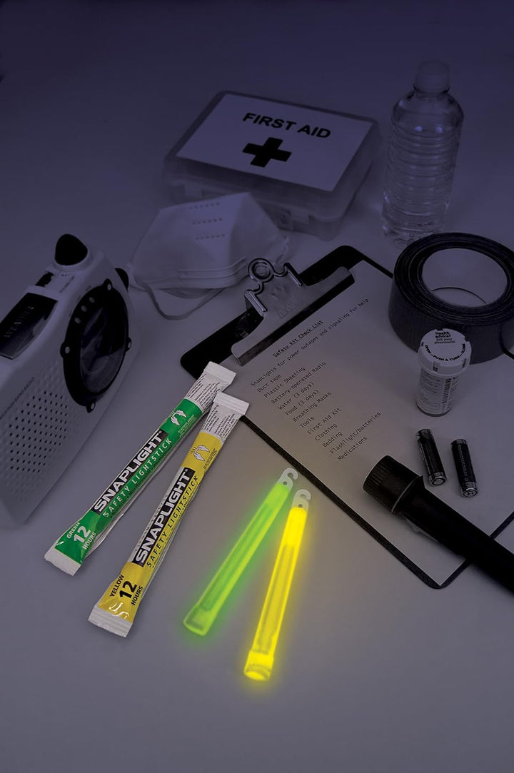 Cyalume SnapLight Knicklichter in Gelb (30-er Pack) - 15 cm Glow Sticks mit Haken am Ende - ultra he