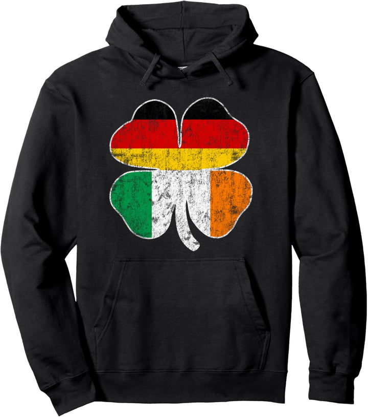 Irish German Flag Ireland Germany Shamrock St Patricks Day Pullover Hoodie