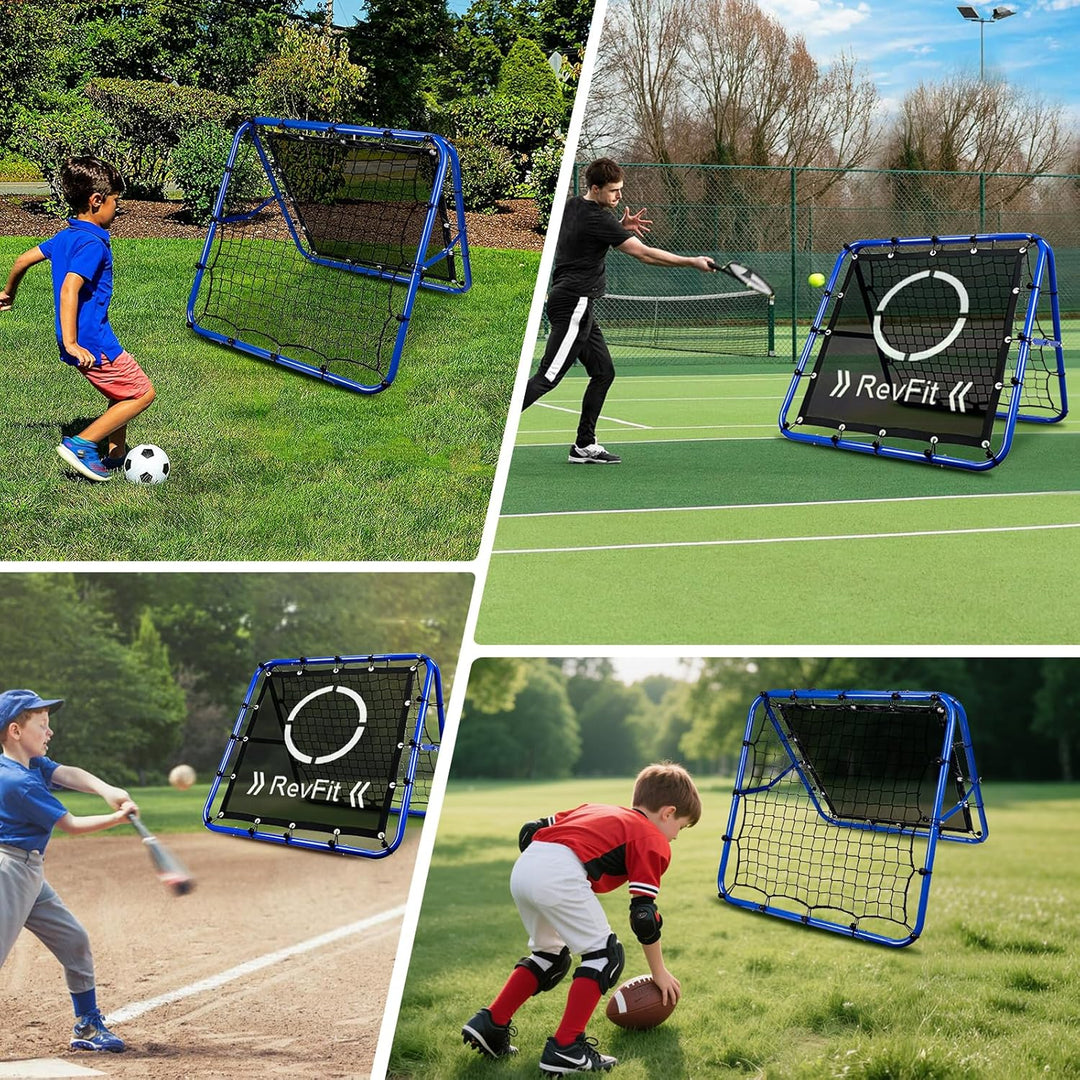 Rebounder für Fussball – Verstellbares Doppelseitiges Rebounder-Netz mit Ziel, für Fussball, Basebal