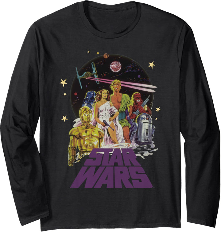 Star Wars Group Shot Battle Logo Langarmshirt