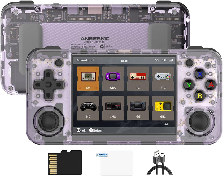 Anbernic RG35XX H Retro Handheld Spielkonsole, Support HDMI TV Output 5G WiFi Bluetooth 4.2 , 3.5 In