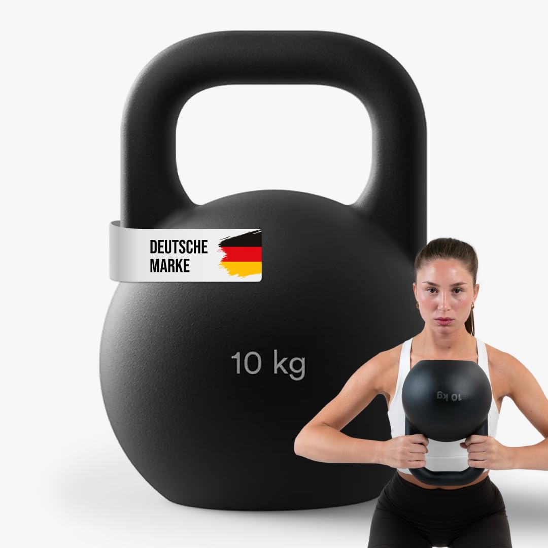 STRYVE Competition Kettlebell 4-16 Kg, hochwertige Kugelhantel aus Gusseisen inkl. Trainingsplan 10