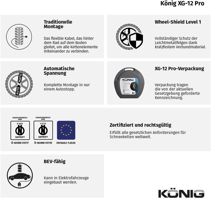 KÖNIG XG-12 Pro 250 - Schneeketten, XG-12 PRO 250