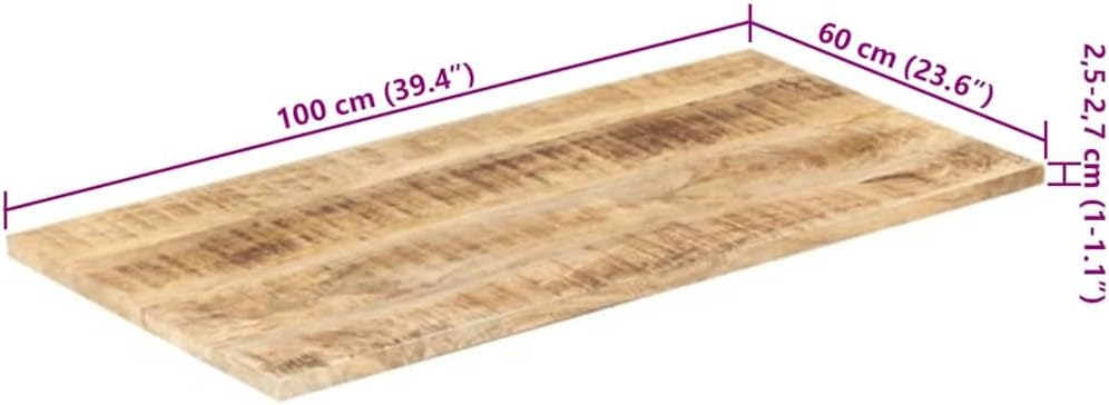vidaXL Mangoholz Massiv Tischplatte Massivholzplatte Holzplatte Ersatztischplatte Holz Platte für Es