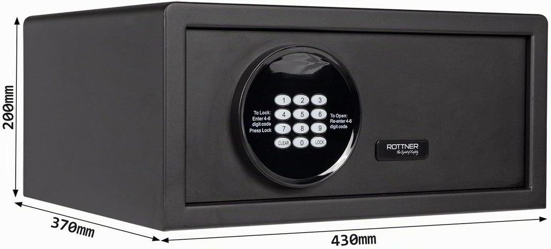 Rottner Möbeltresor Aurora Lap anthrazit Elektronikschloss mechanische elektronische Notöffnung Stah