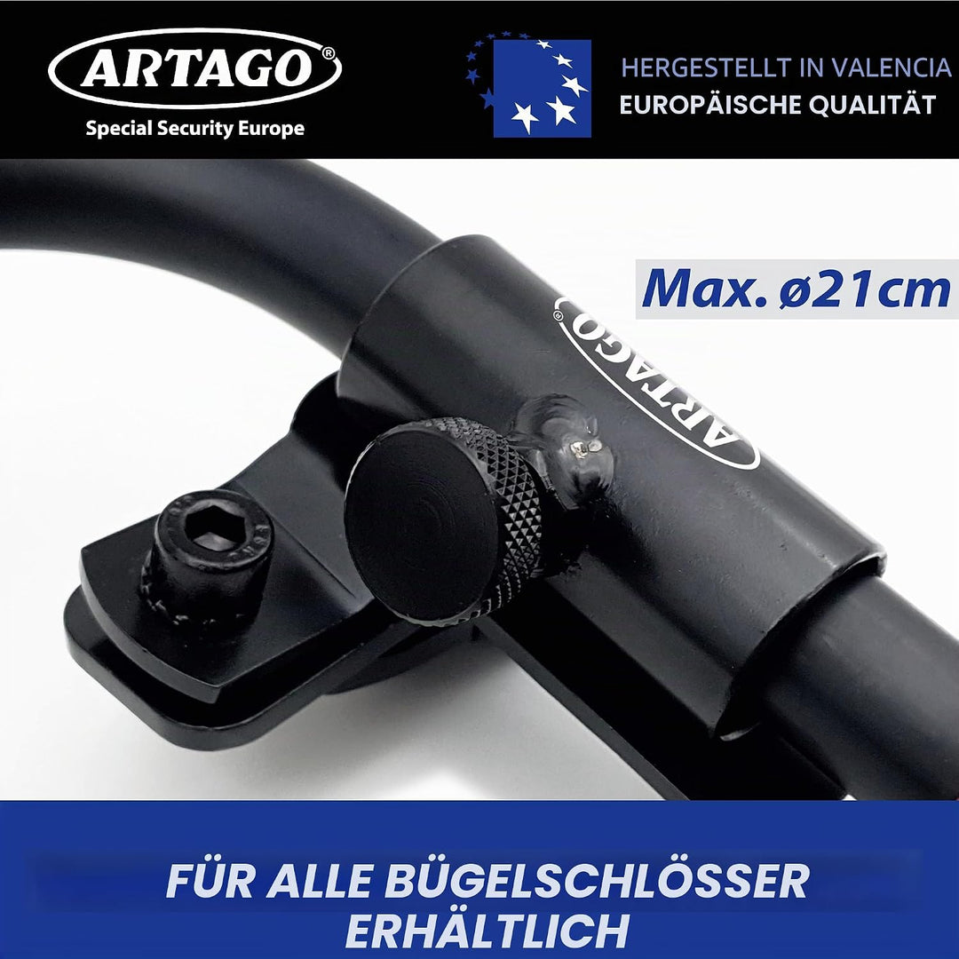 Artago K502 Universal Bügelschloss Halterung (Metall) an Rohren oder Schrauben für Fahrrad und Motor