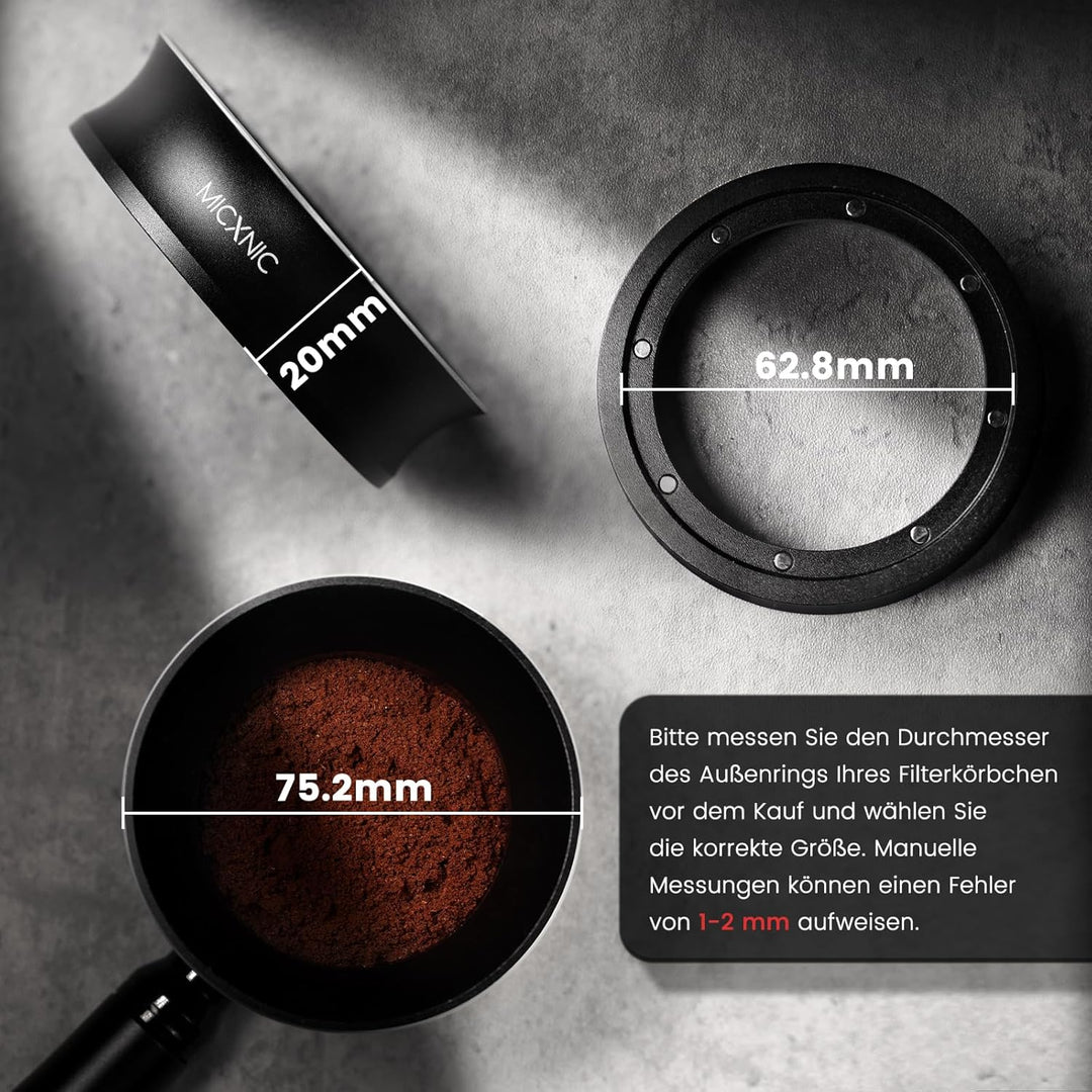 Dosierring 54mm, Espresso Dosing Funnel 54mm mit 8 Starken Magnetisch, 2cm Höherer Kaffee Dosierring