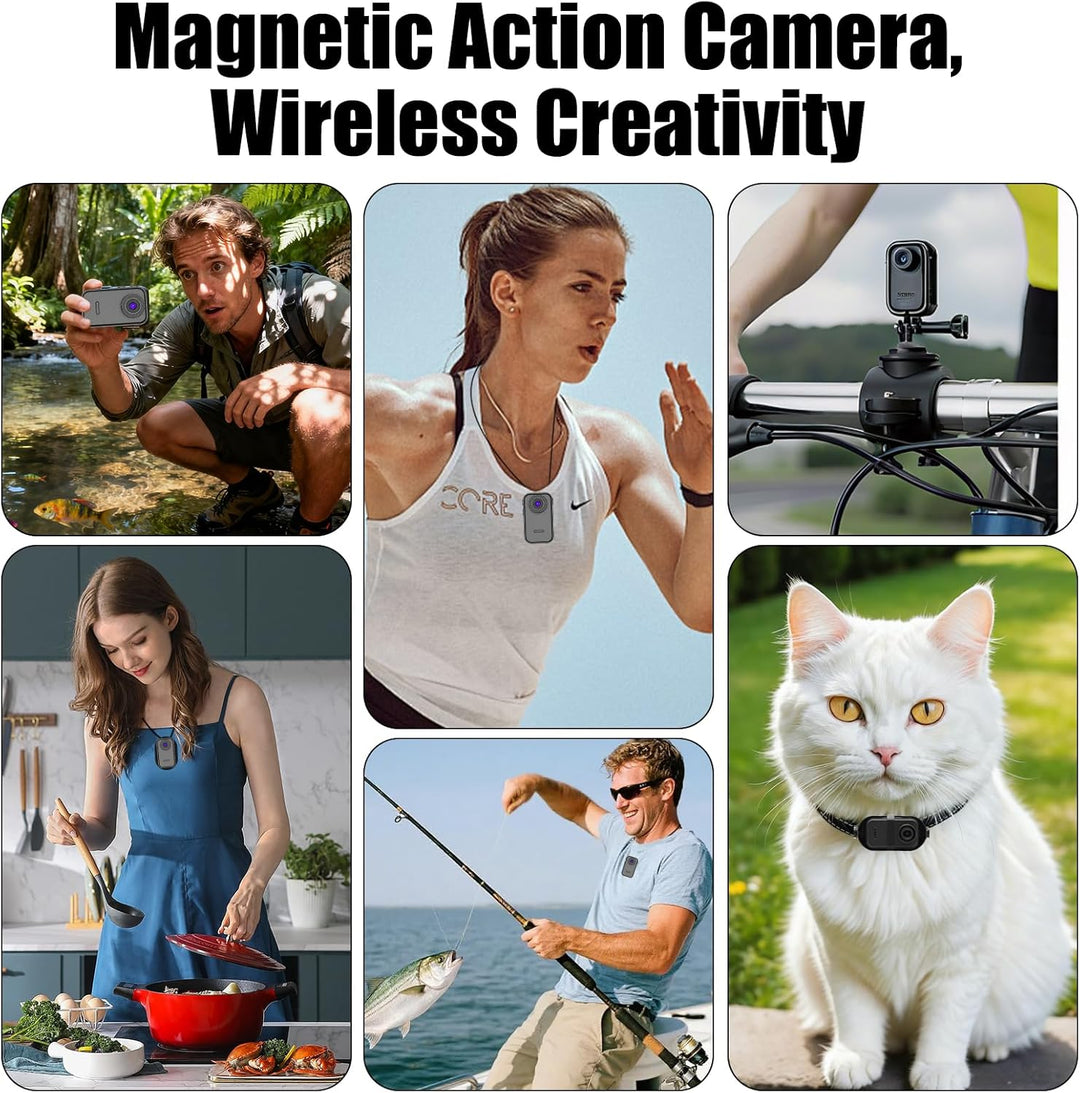 OBEST Mini Action Cam 1080P Bodycam Körperkamera mit 1.47 Bildschirm, Action Kamera Motorrad Fahrrad