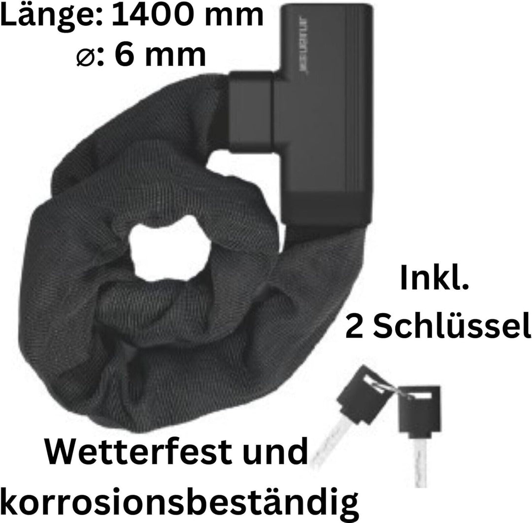 Fahrradschloss Panzerschloss Kettenschloss Schloss für E-Bike Motorrad 140 cm