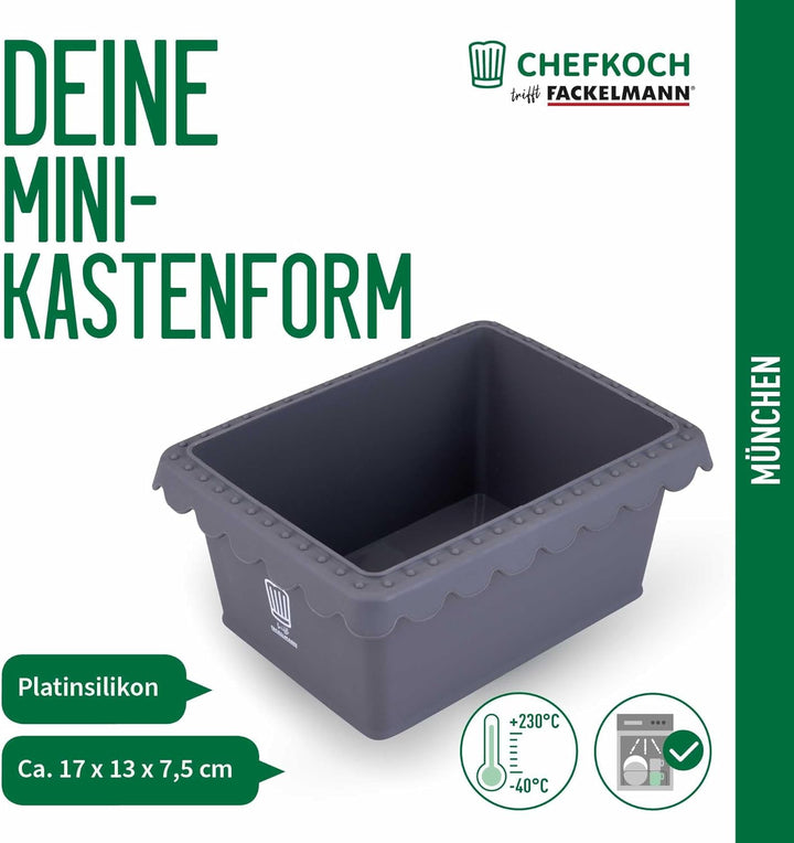 Chefkoch trifft Fackelmann Mini-Kastenform für Heissluftfritteuse und Backofen – Ideal für Brot und