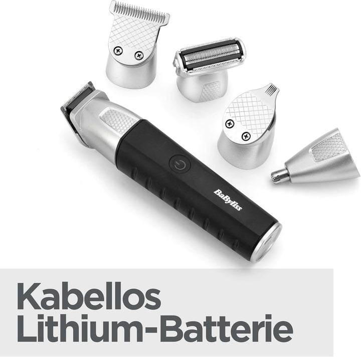 BaByliss Lithium Power 11-in-1 Multi-Trimmer – Kabelloses Grooming-Kit mit Barttrimmer und Nasenhaar