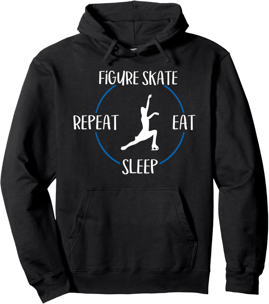 Figure Skate Eat Sleep Repeat Geschenk Für Eiskunstläufer Pullover Hoodie