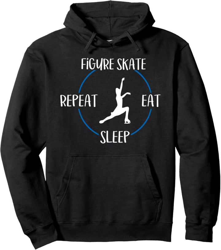 Figure Skate Eat Sleep Repeat Geschenk Für Eiskunstläufer Pullover Hoodie