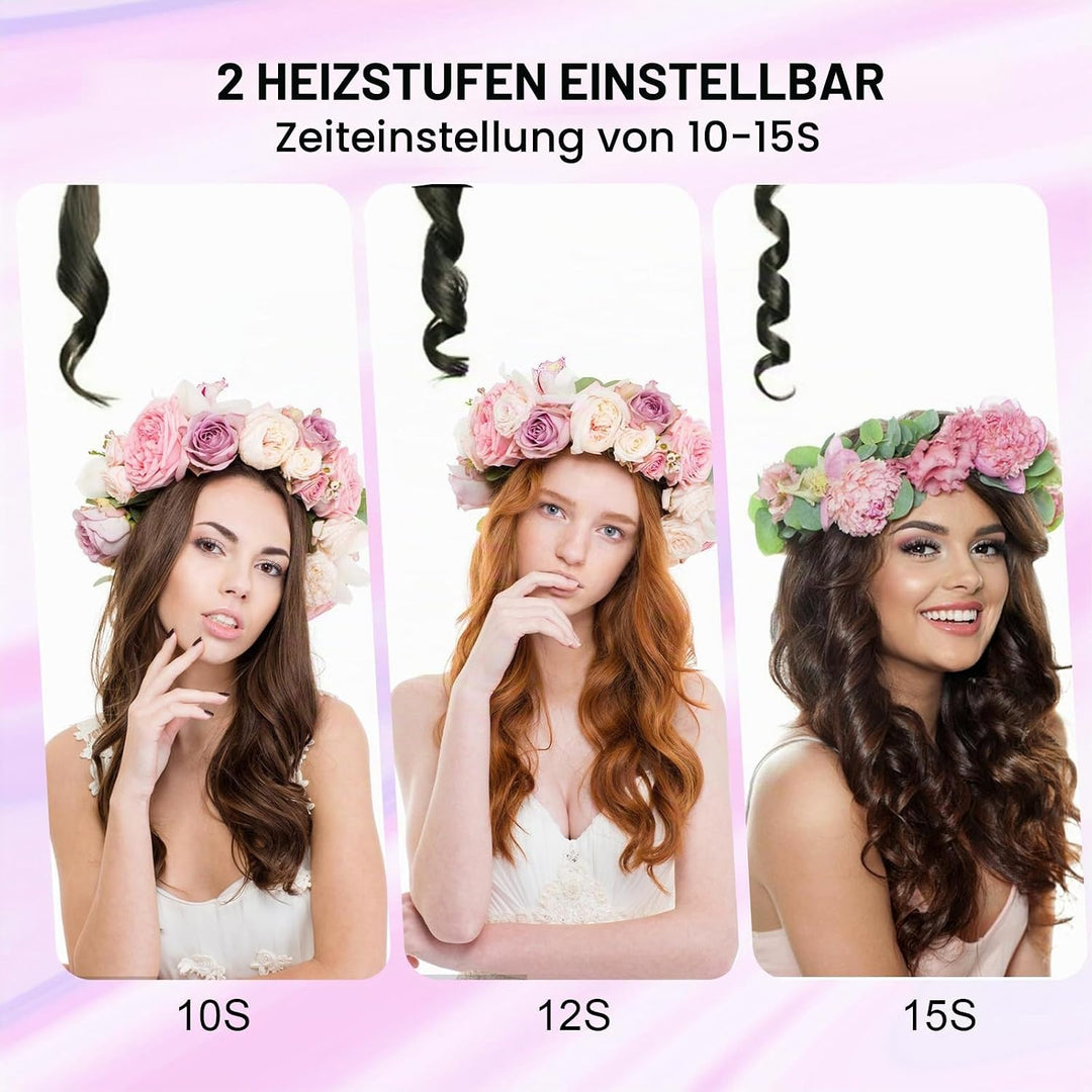 Yuehuamech Schnurloser Mini- Lockenstab 19mm Lockenstab Lockenstab Trommel Keramik Glätteisen USB Wi