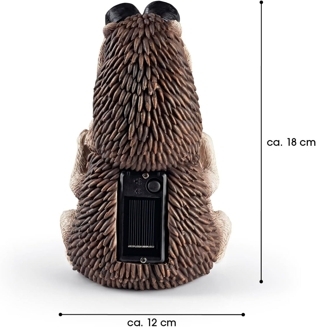 EASYmaxx Solar-LED Igel mit Fernglas | Kabellos mit automatischem Tageslichtsensor | Robust | Aus Ku