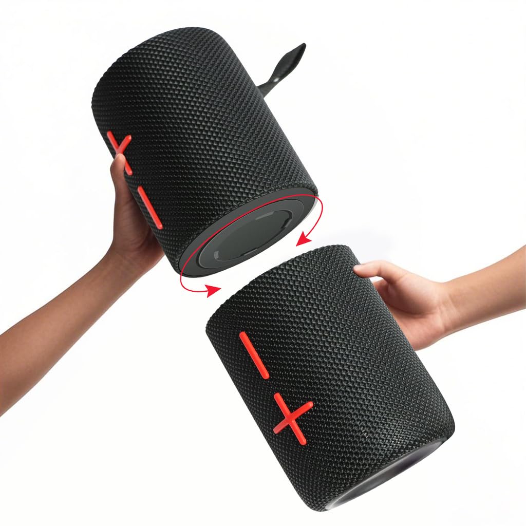CYBORIS 2-in-1 Tragbarer 40W Dual Bluetooth Lautsprecher, Wasserdichter Musikbox V5.3 mit Tiefem Bas