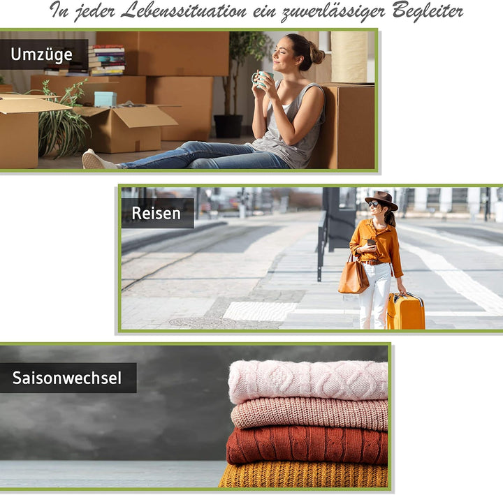 NORDIC® - Vakuumbeutel für Kleidung - 6x Grösse XL (100x80cm) - BPA Frei - Inkl. Etiketten - Vakuum