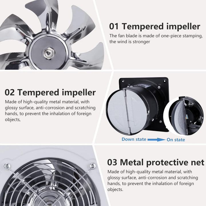 Axialrohrventilator Ø100mm, Abluftventilator Zuluft/Abluft, Rohrlüfter Industrielüfter Rohrlüfter Hi