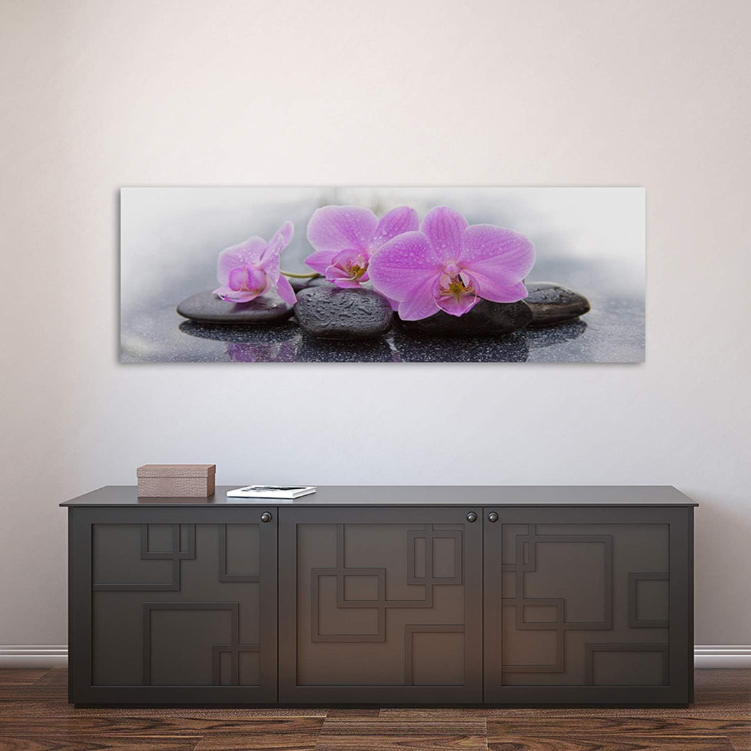 Feeby Bilder Orchidee 120x40 cm 1 Teilig Wohnzimmer Schlafzimmer Büro Küche Wandbilder Leinwandbilde