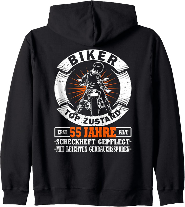Motorradfahrer 55. Geburtstag Biker Top Zustand Kapuzenjacke