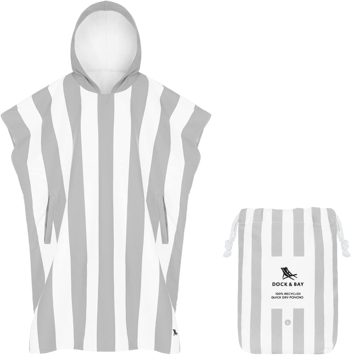 Dock &amp; Bay Poncho für Erwachsene - Kapuzenhandtuch mit tiefen Taschen, Wickeltuch - für Strand &amp; Poo