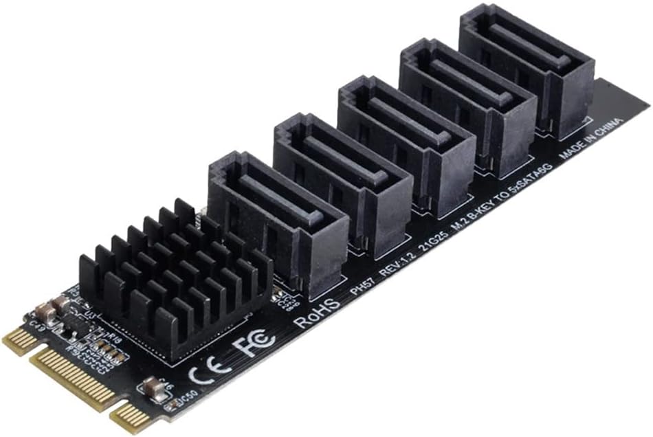 Xiwai NGFF Key B+M auf SATA 3.0 6 Gbit/s 5 Ports Adapter Converter Port Select JMB575 NGFF B/M-Key t