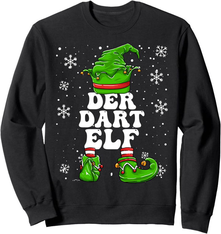Dart Elf Herren Darts Spielen Elf Design Weihnachten Sweatshirt