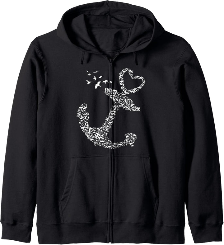 Segeln Seeseite Skipper Anker Boot Segler Kapitän Segelboot Kapuzenjacke