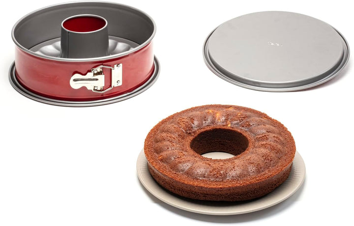 Tefal 1642814 Delibake Savarinform mit Scharnier, 27 cm, Karbonrot One size, One size
