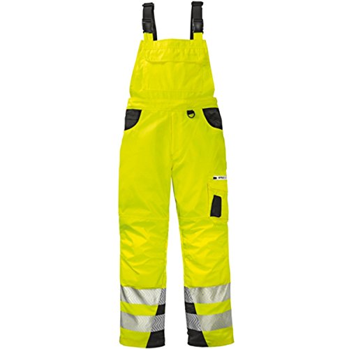 4Protect Warnschutz Latzhose "Alabama", 1 Stück, 30, leuchtgelb/grau, 3836-90