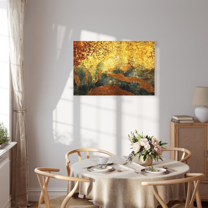 murando Akustikbild Blätter 120x80 cm Bilder Akustikschaum Hochleistungsschallabsorber Schallschutz