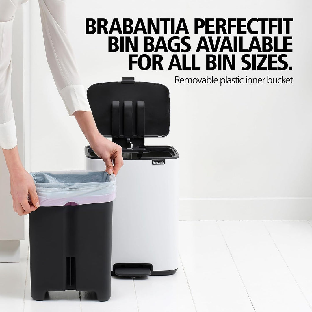 Brabantia Bo Treteimer 4 L (beige), platzsparender Mini Mülleimer mit Soft-Close-Funktion und leicht