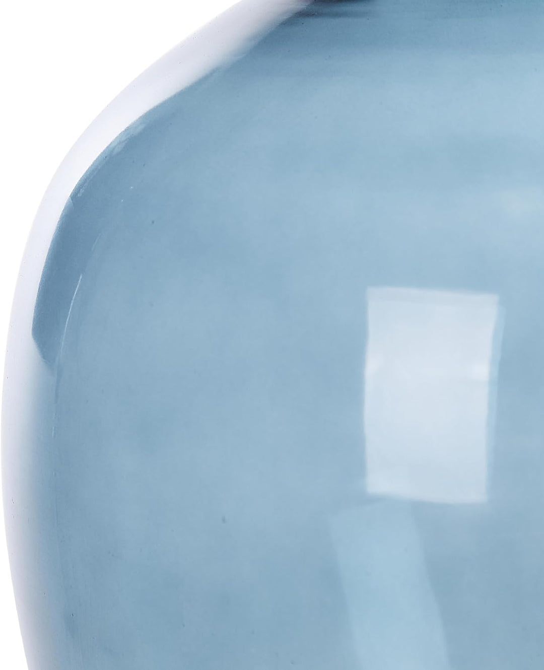 Runde Dekovase aus gefärbtem Glas handgefertigt blau 39 cm Roti