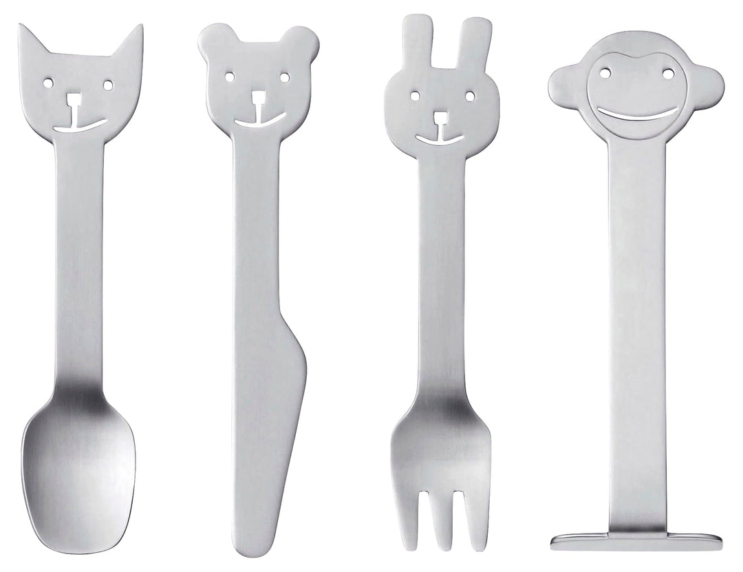 Gense Animal Friends Kinderbesteck 4 Teilen Matter Stahl, Matter Stahl