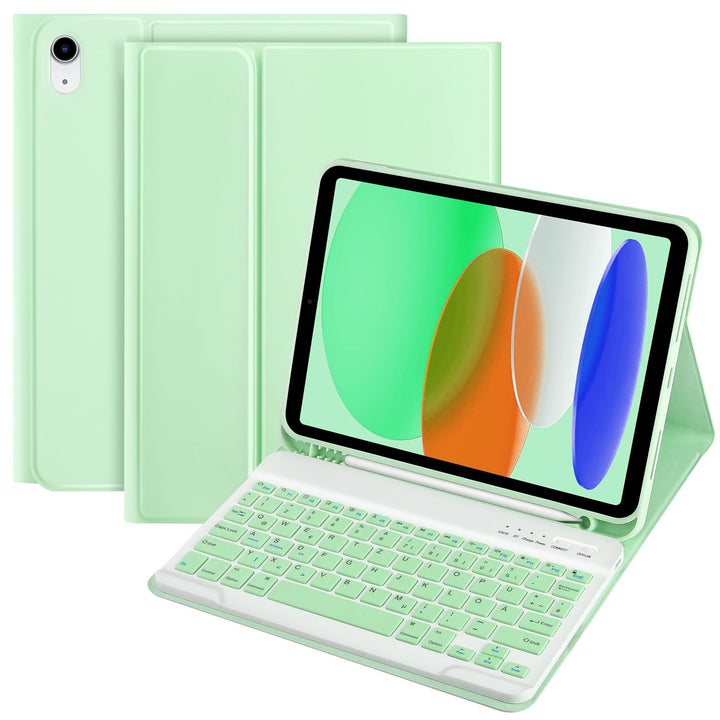 TQQ Hülle mit Tastatur für iPad A16 11 Generation 2025/10 Generation 2022(11/10.9 Zoll), Abnehmbare