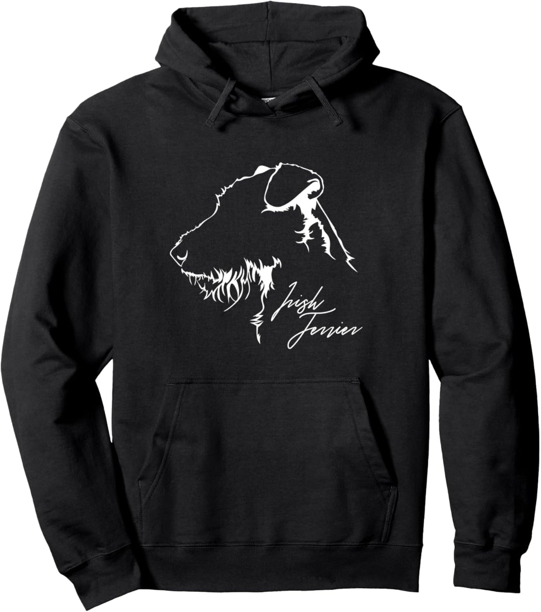 Irish Terrier Profil Hunderasse Hund Hunde Pullover Hoodie