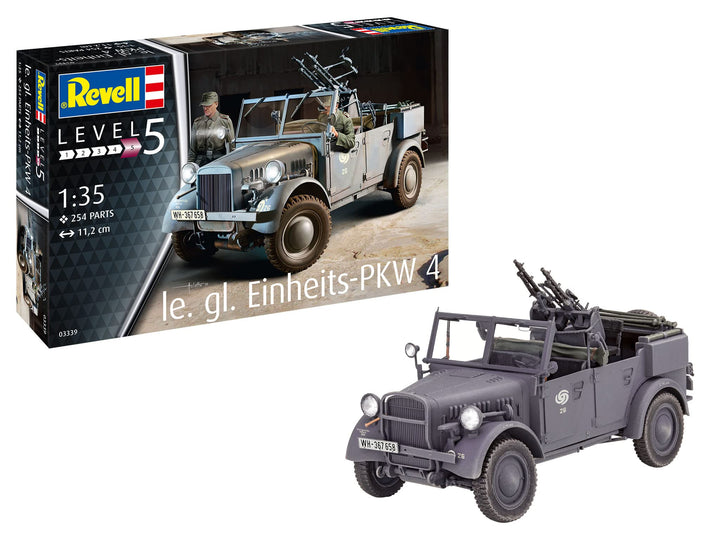 REVELL 03339 03339-Einheits PKW Kfz.4 Massstab 1:35 originalgetreuer Modellbausatz für Experten, unl