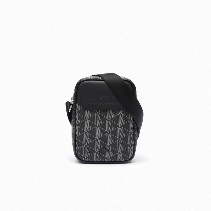 Lacoste Herren Nh4410lx Handtasche, Monogram schwarz grau, Einheitsgrösse, Monogram Schwarz Grau