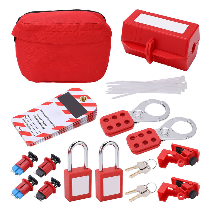 Cocoarm Elektrisches Sperr-Tagout-Set, Loto-Klemmen für Leistungsschalter, mit Vorhängeschloss, Anhä