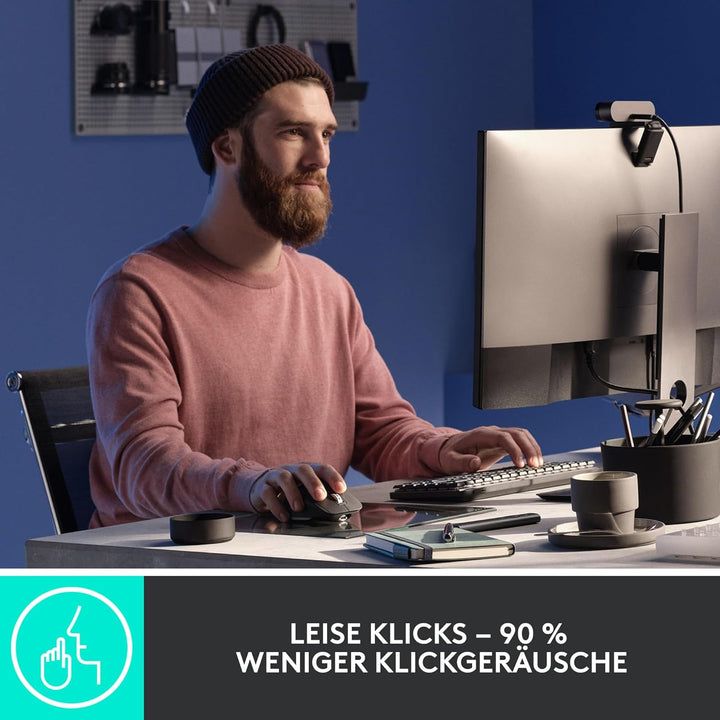 Logitech MX Master 3S - Kabellose Performance-Maus mit ultraschnellem Scrollen, Ergo, 8K DPI, Glas-T