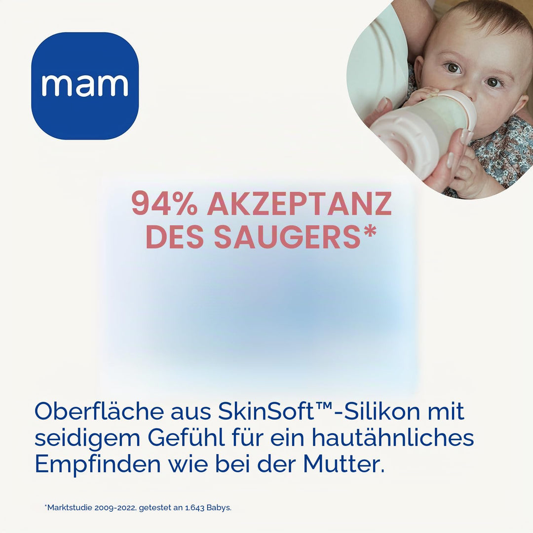 MAM Easy Start Anti-Colic Babyflasche | für Neugeborene | 94% Akzeptanz | von Hebammen &amp; Müttern emp
