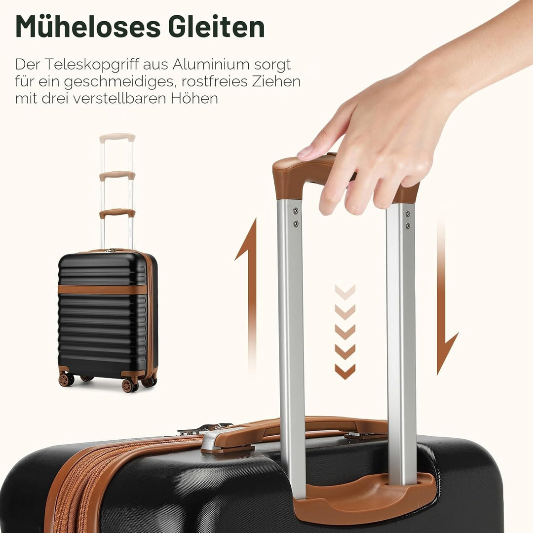KONO Koffer Trolley Gross Koffer Reisekoffer von ABS+PC Hartschalenkoffer mit 4 Rollen TSA Schloss (