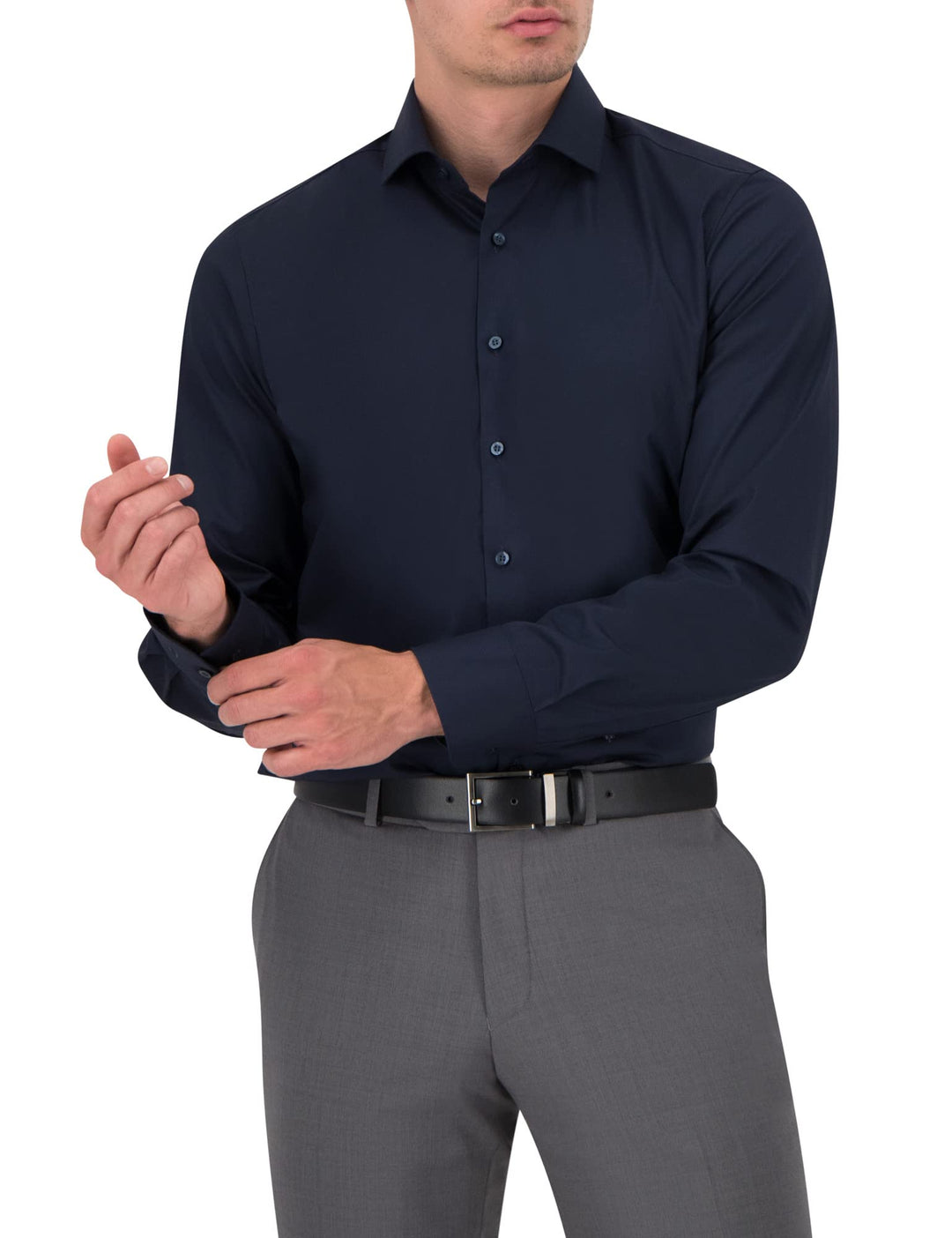 OLYMP Herren Businesshemd Level Five,Männer Hemd,Langarm,Einfarbig,Uni,Body fit,Royal Kent,Marine 18