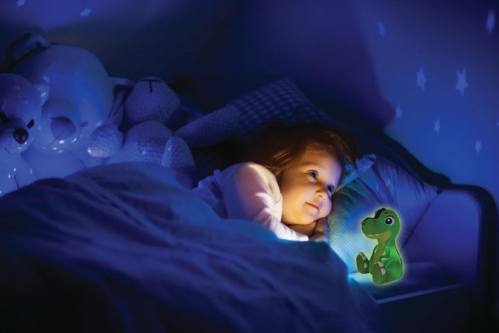 Lexibook - Dinosaurier - Farbiges Nachtlicht für Kinderzimmer, Farbwechsel, sanftes Licht, inkl. Bat