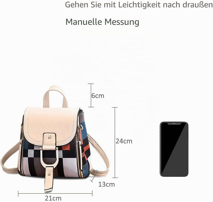 NICOLE&amp;DORIS Damen Rucksack Kleiner Rucksack Umhängetasche Handtaschen Rucksack für Damen Leder Ruck